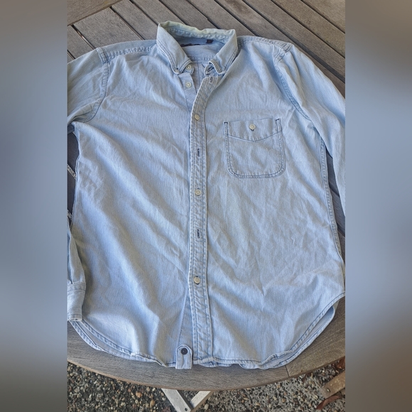 7 For All Mankind Light Blue Men's Shirt - Picture 1 of 5